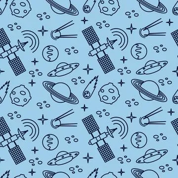 Space Vector Pattern Astronomy Science Galaxy UFO Stock Illustration