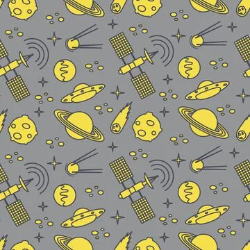 Space Vector Pattern Astronomy Science Galaxy UFO 스톡 일러스트