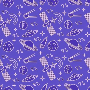 Space Vector Pattern Astronomy Science Galaxy UFO Stockillustratie