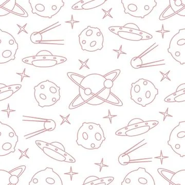 Space vector seamless pattern. Astronomy. Science Illustrazione stock