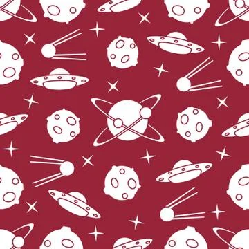 Space vector seamless pattern. Astronomy. Science 스톡 일러스트