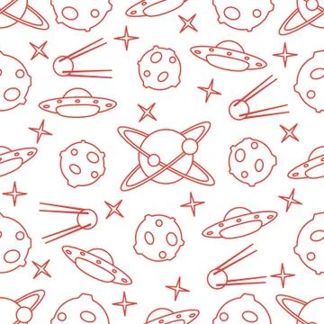 Space vector seamless pattern. Astronomy. Science 스톡 일러스트