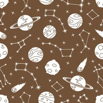 Space vector seamless pattern Astronomy Science 스톡 일러스트