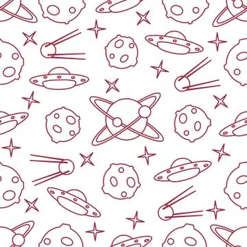 Space vector seamless pattern. Astronomy. Science Stock Illustration