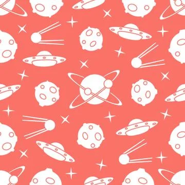 Space vector seamless pattern. Astronomy. Science Stockillustratie