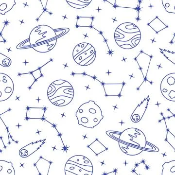Space vector seamless pattern Astronomy Science Stock Illustration