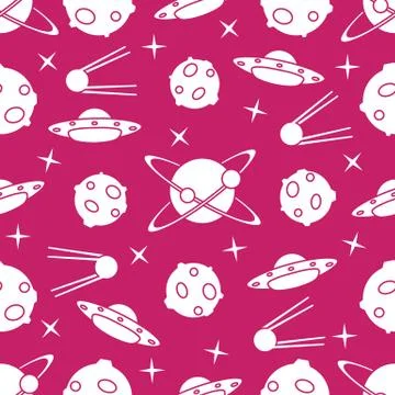 Space vector seamless pattern. Astronomy. Science イラスト素材