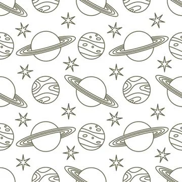 Space vector seamless pattern Astronomy Science Stock Illustration