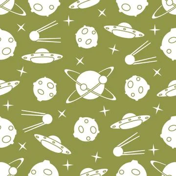Space vector seamless pattern. Astronomy. Science イラスト素材