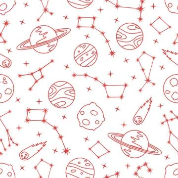 Space vector seamless pattern Astronomy Science Stockillustratie