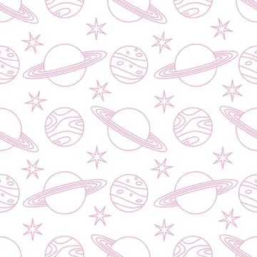 Space vector seamless pattern Astronomy Science イラスト素材