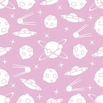 Space vector seamless pattern. Astronomy. Science 스톡 일러스트