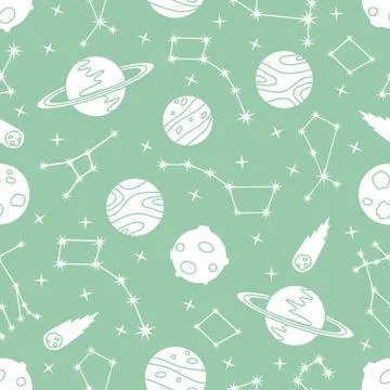 Space vector seamless pattern Astronomy Science Stockillustratie