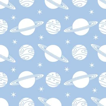Space vector seamless pattern Astronomy Science Illustrazione stock