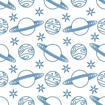 Space vector seamless pattern Astronomy Science Stock Illustration
