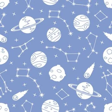 Space vector seamless pattern Astronomy Science イラスト素材