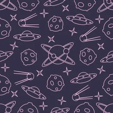 Space vector seamless pattern. Astronomy. Science Stockillustratie