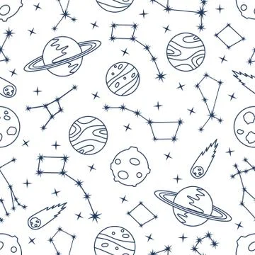 Space vector seamless pattern Astronomy Science イラスト素材