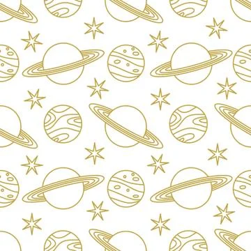 Space vector seamless pattern Astronomy Science 스톡 일러스트