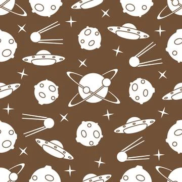 Space vector seamless pattern. Astronomy. Science イラスト素材