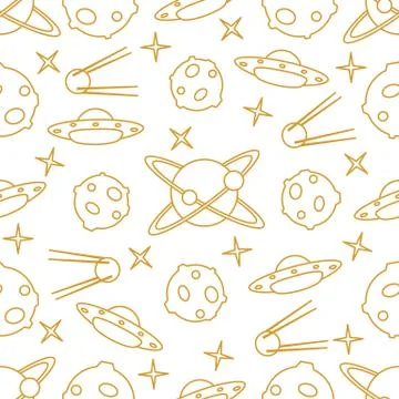Space vector seamless pattern. Astronomy. Science Stock Illustration