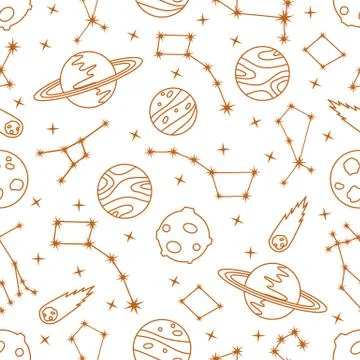 Space vector seamless pattern Astronomy Science 스톡 일러스트