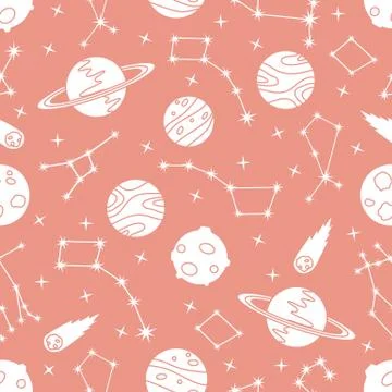 Space vector seamless pattern Astronomy Science Stockillustratie
