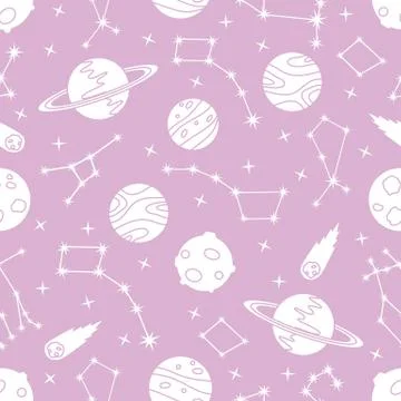 Space vector seamless pattern Astronomy Science イラスト素材