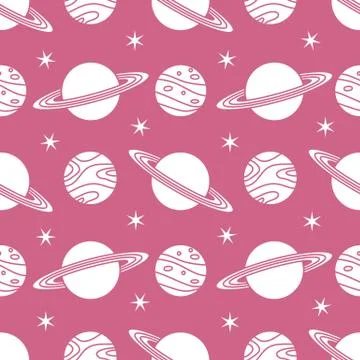 Space vector seamless pattern Astronomy Science Illustrazione stock