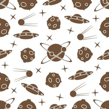 Space vector seamless pattern. Astronomy. Science イラスト素材