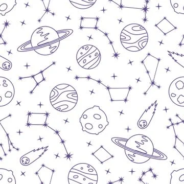 Space vector seamless pattern Astronomy Science イラスト素材