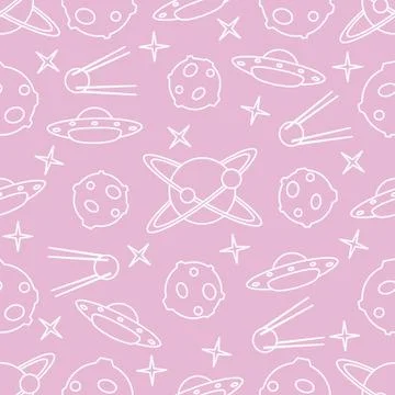 Space vector seamless pattern. Astronomy. Science Illustrazione stock