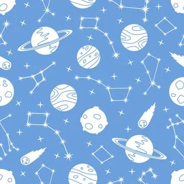 Space vector seamless pattern Astronomy Science Stock Illustration