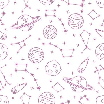 Space vector seamless pattern Astronomy Science イラスト素材