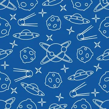 Space vector seamless pattern. Astronomy. Science イラスト素材