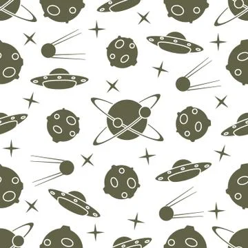 Space vector seamless pattern. Astronomy. Science Stockillustratie