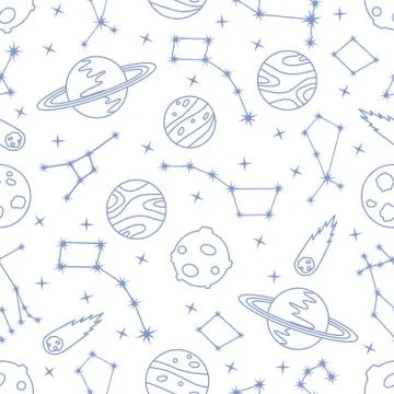Space vector seamless pattern Astronomy Science Stockillustratie