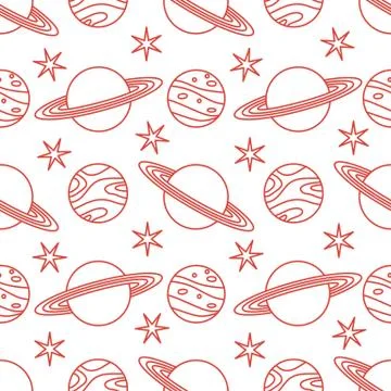 Space vector seamless pattern Astronomy Science Illustrazione stock