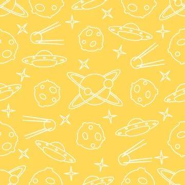 Space vector seamless pattern. Astronomy. Science Stock Illustration