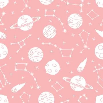 Space vector seamless pattern Astronomy Science イラスト素材