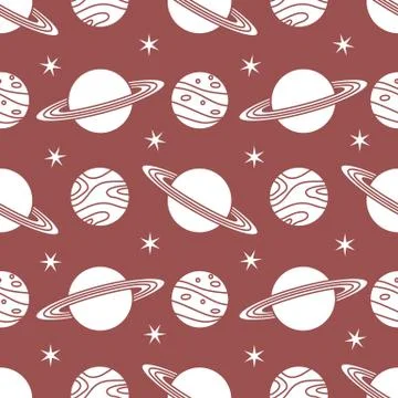 Space vector seamless pattern Astronomy Science イラスト素材