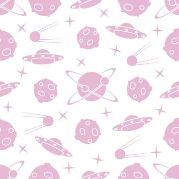 Space vector seamless pattern. Astronomy. Science Illustrazione stock