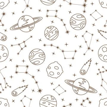 Space vector seamless pattern Astronomy Science Stockillustratie