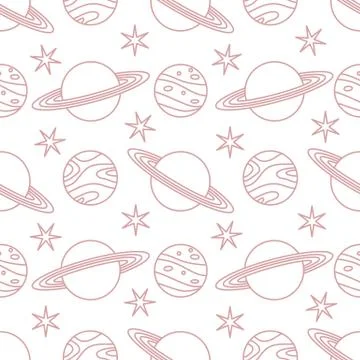 Space vector seamless pattern Astronomy Science 스톡 일러스트