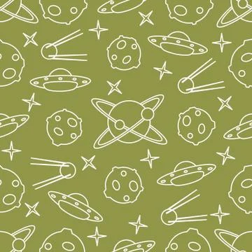 Space vector seamless pattern. Astronomy. Science イラスト素材