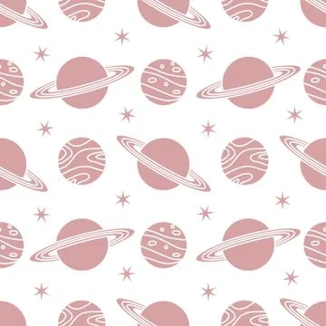Space vector seamless pattern Astronomy Science イラスト素材