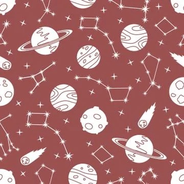 Space vector seamless pattern Astronomy Science Stockillustratie