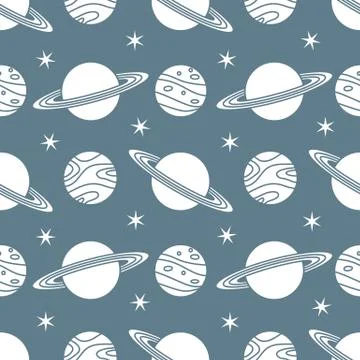 Space vector seamless pattern Astronomy Science イラスト素材