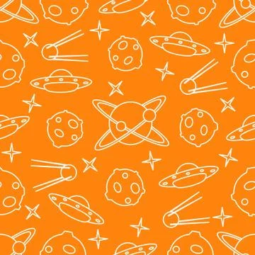 Space vector seamless pattern. Astronomy. Science イラスト素材