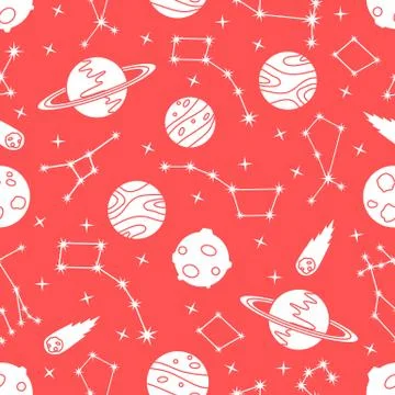 Space vector seamless pattern Astronomy Science Stock Illustration